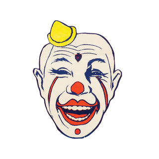 Creepy Circus Clown Flat Head Mini Vinyl Sticker
