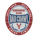 Maine Bar Crawl Lager Label Style Die Cut Vinyl Sticker