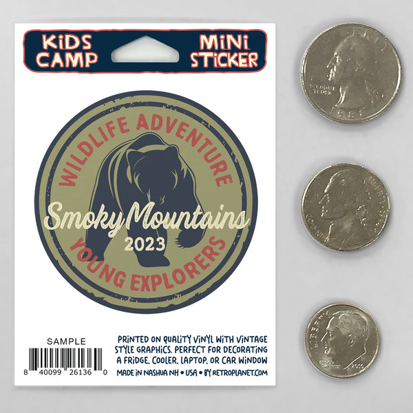 Kids Camp Young Explorers Bear National Parks Mini Vinyl Sticker