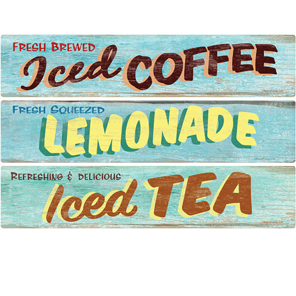 Iced Drinks Rustic Wall Decal Set