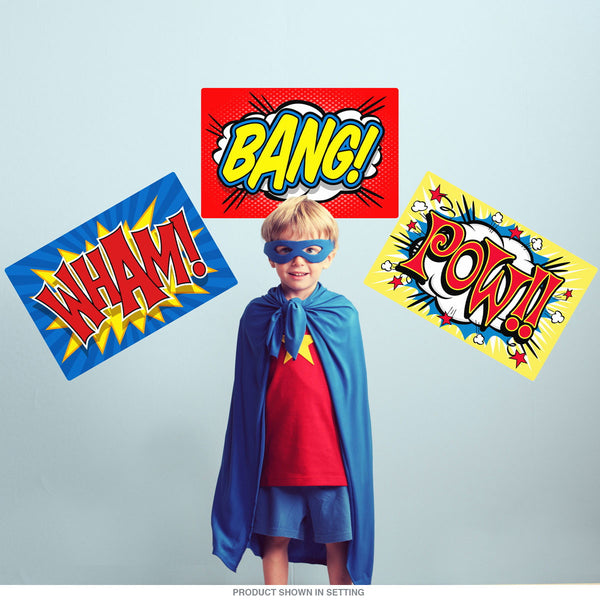 Wham Bang Pow Comic Sound Effects Wall Decals Set