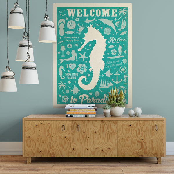 Welcome to Paradise Seahorse Decal