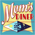Moms Diner 24 Hours Day Night Wall Decal
