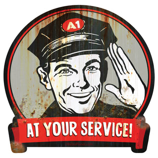 Gas At Your Service Distressed Vinyl Sticker