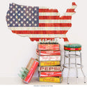 American Flag United States Map Wall Decal
