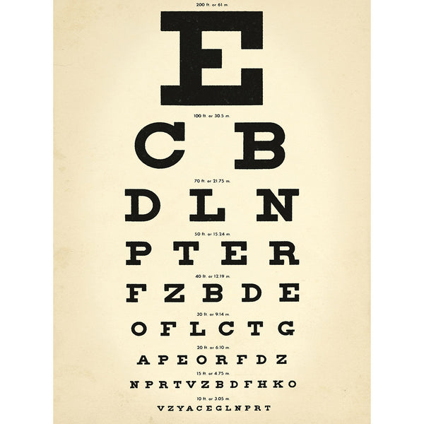 Eye Chart Doctors Office Wall Decal