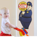 Slow Crossing Guard Cop Cut Out Wall Decal