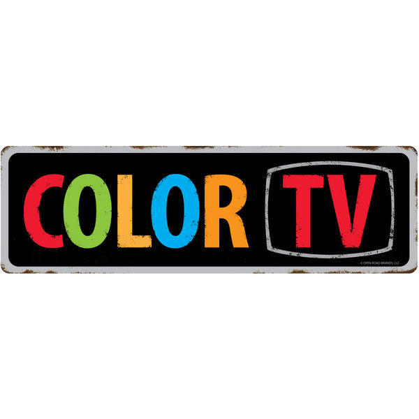 Color TV Motel Advertisement Wall Decal