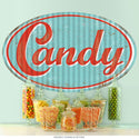 Candy Blue Oval Fluted Style Wall Decal