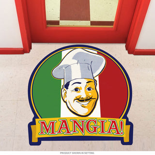 Mangia Italian Chef Flag Floor Graphic