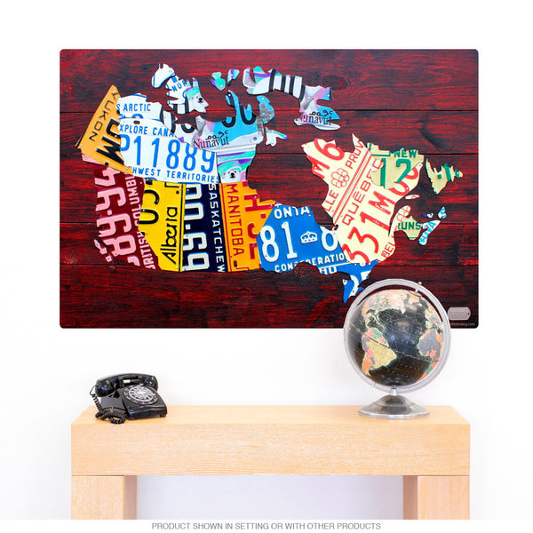 Canada Map License Plate Style Wall Decal