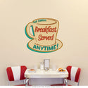Breakfast Anytime Coffee Cup Diner Wall Decal