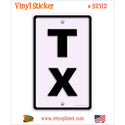 Texas TX State Abbreviation Vinyl Sticker