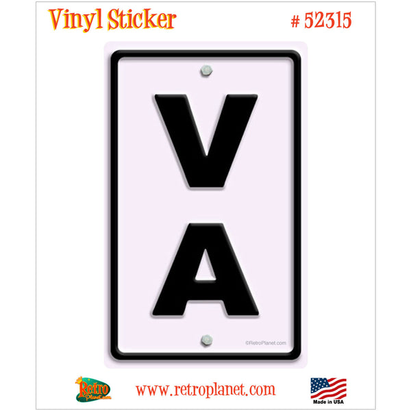 Virginia VA State Abbreviation Vinyl Sticker