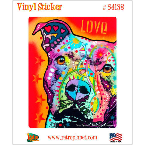 Thoughtful Pit Bull Dog Dean Russo Vinyl Sticker