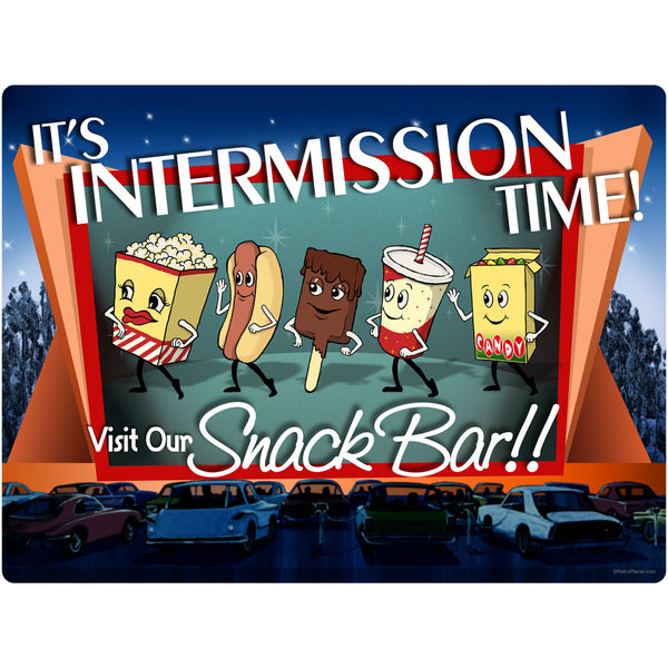 Drive-In Intermission Snacks Wall Decal 16 x 12