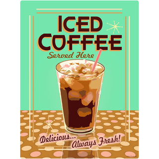 Iced Coffee Served Here Wall Decal 12 x 16