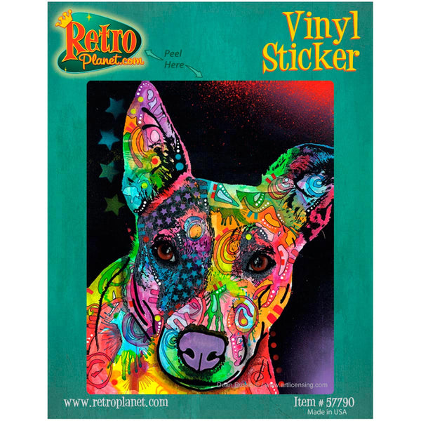 Starry Bull Terrier Dog Dean Russo Vinyl Sticker