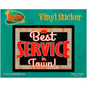 Best Service in Town Rectangle Garage Sticker