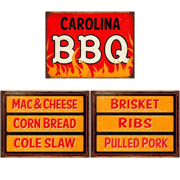 Carolina BBQ Southern Menu Wall Decal Set