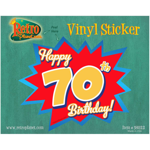 Happy 70th Birthday Gift Vinyl Sticker
