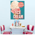 Home Made Ice Cream Parlor Cone Wall Decal