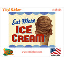 Eat More Ice Cream Chocolate Cone Vinyl Sticker