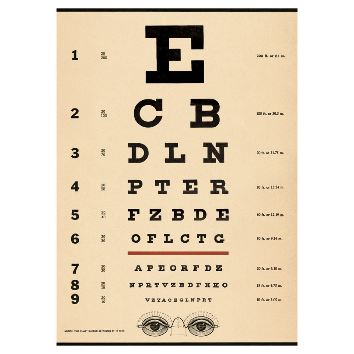 Faux Vintage Eye Chart Digital Print grungy and Plain, A3 and A4 ART20 01  (Download Now) 