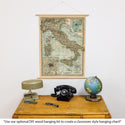 Italy World Map Vintage Art School Travel Poster