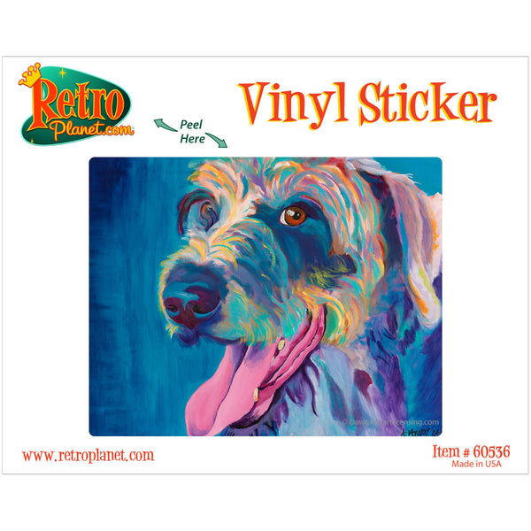 Lizzy Irish Wolfhound Dog Vinyl Sticker