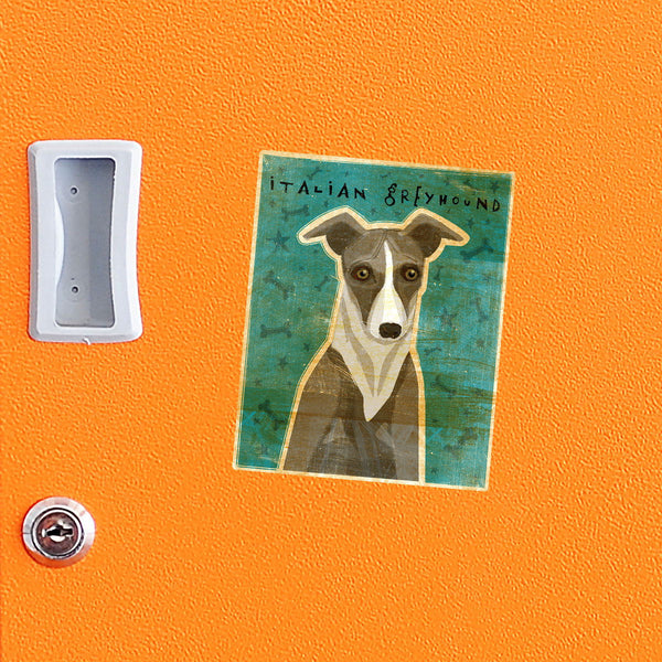 Italian Greyhound White Grey Dog Vinyl Sticker