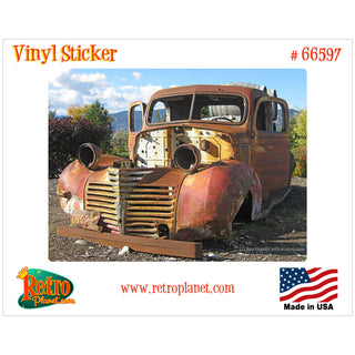 Antique Wine Truck Garage Vinyl Sticker