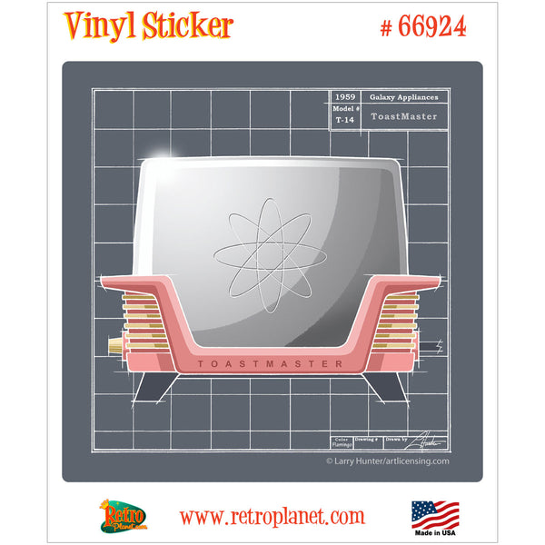 Galaxy Toaster Flamingo Retro Kitchen Vinyl Sticker