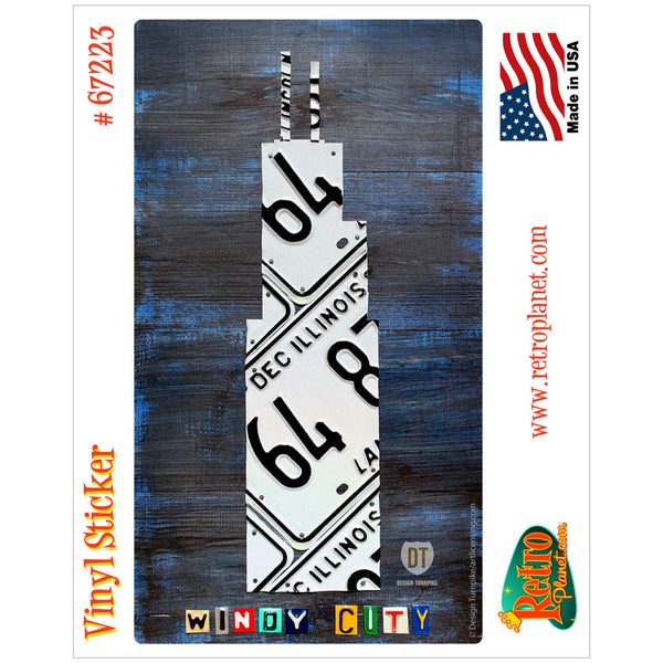 Chicago Windy City License Plate Style Vinyl Sticker