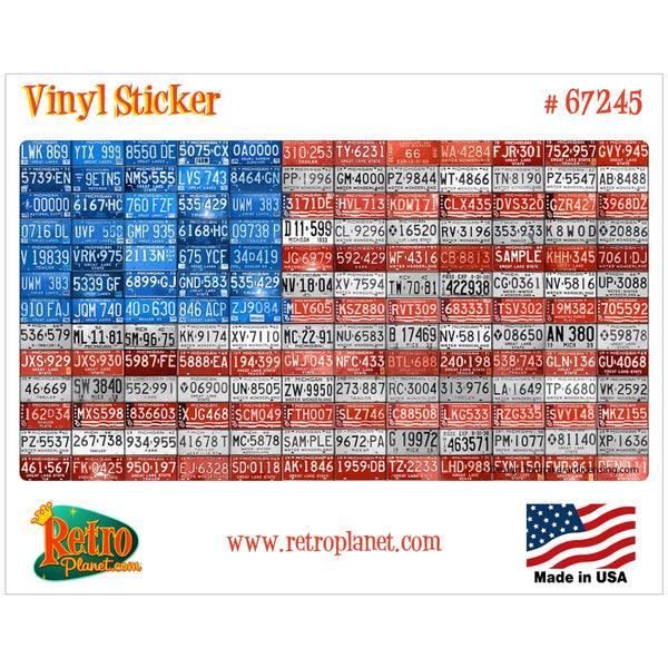 Michigan Flag License Plate Style Vinyl Sticker