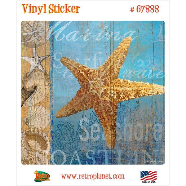 Starfish and Sea Beach Collage Vinyl Sticker