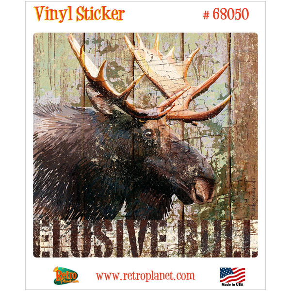 Elusive Bull Moose Hunting Open Season Vinyl Sticker
