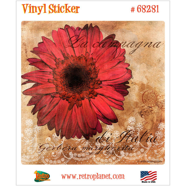 Gerbera Italia Flower Vinyl Sticker