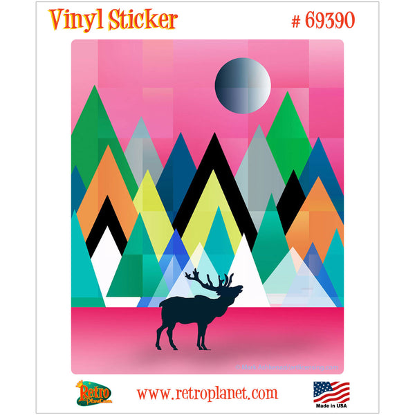 Wild Deer Geometric Pop Art Vinyl Sticker