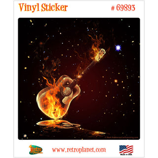Acoustic Guitar Solar System Vinyl Sticker