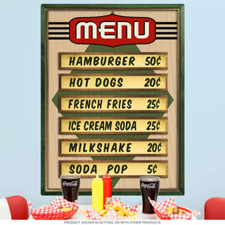 Diner Menu Prices Coke Colors Wall Decal