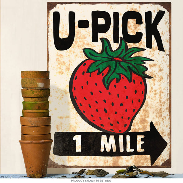 U-Pick Strawberries Farm Stand Wall Decal