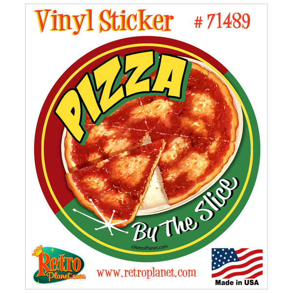 Pizza by the Slice Round Restaurant Vinyl Sticker