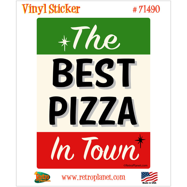 Best Pizza in Town Italian Stripes Vinyl Sticker