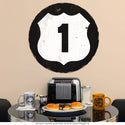Route 1 Shield Round Highway Wall Decal