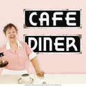 Diner Deco White on Black Wall Decal