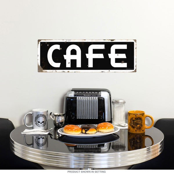 Cafe Deco White on Black Wall Decal