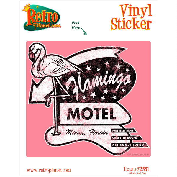 Flamingo Motel Vintage Style Vinyl Sticker