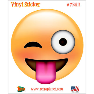Emoji Winking Tongue Face Vinyl Sticker