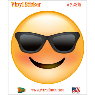 Emoji Smiling Sunglasses Face Vinyl Sticker